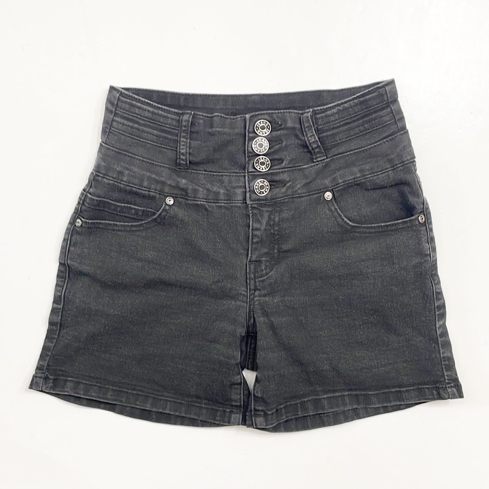 Silver Crush black denim shorts
